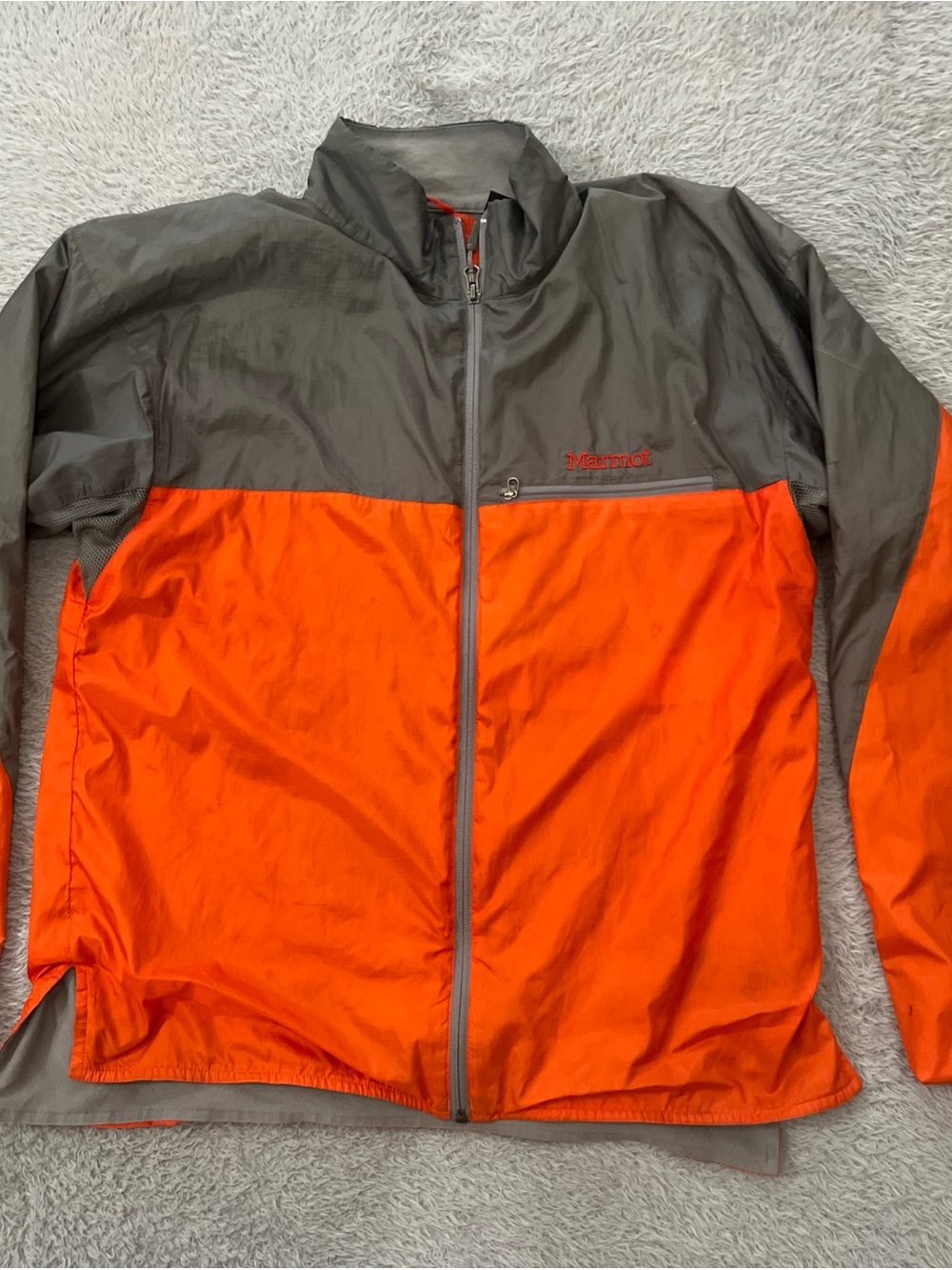 Marmot Men’s Orange & Gray Lightweight Windbreaker Jacket